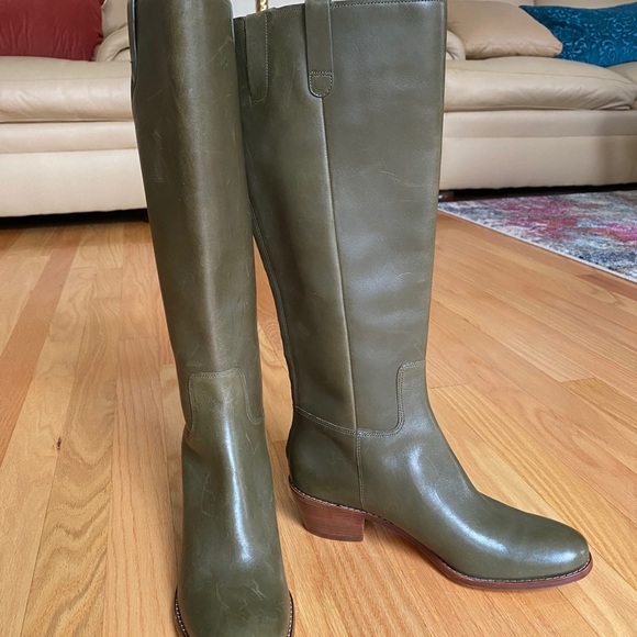 Cole Haan Olive Green Leather KneeHigh Boot NEW 7B - Picture 8 of 8